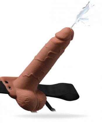 7.5" Hollow Squirting Strap-on with Balls
