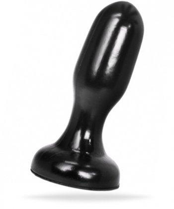 Svart analplugg tillverkad av högkvalitativ PVC. Kompatibel med alla glidmedel. Smal nacke och bred bas. Enkel användning.