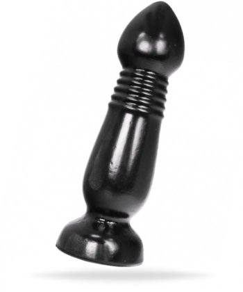 Svart analplugg tillverkad av högkvalitativ PVC. Kompatibel med alla glidmedel. Smal nacke och bred bas. Enkel användning.