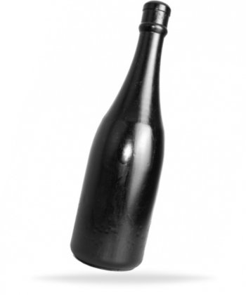 Svart analplugg tillverkad av högkvalitativ PVC. Formad som en flaska. Enkel att använda. Kompatibel med alla glidmedel.
