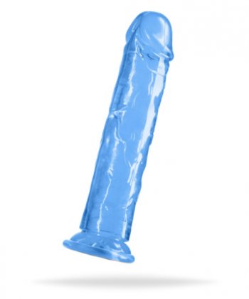 Fantasia Dildo Upper 6.5 - semi transparant blå rak dildo.