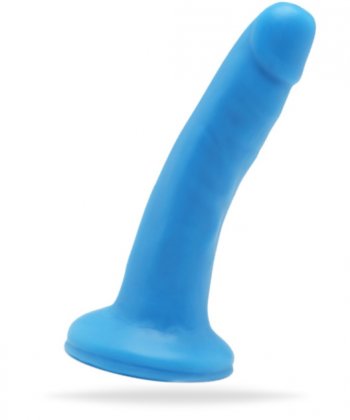 Realistisk dildo i rolig färg. Tillverkad av högkvalitativ PVC. Med en stark sugkopp i botten. Enkel att använda.