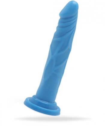 Realistisk dildo i rolig färg. Tillverkad av högkvalitativ PVC. Med en stark sugkopp i botten. Enkel att använda.