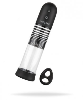 Rechargeable Ez Pump Kit - svart och transparant elektrisk penispump och penisring