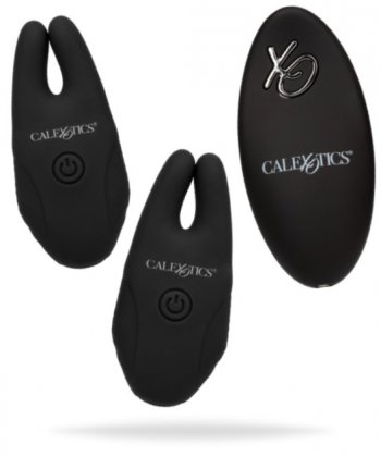 Uppladdningsbara klämmor tillverkad av mjuk silikon. Helt vattentät. 12 olika vibrationer. Fjärrstyrd. Intensiva funktioner