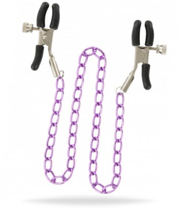 Snygga nippel klämmor med en klassisk design. Lila kedja. Justerbara klämmor med belagda med gummi vilket gör de bekväma.