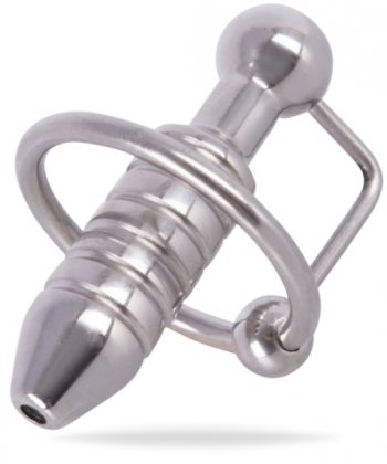 Dilator med flyttbar glans ring. Tillverkad av rostfritt stål. Ribbad textur. Ihålig dilator. Hygienisk och säker användning.