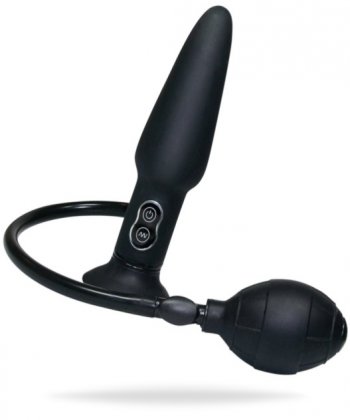 True Black Vibrating Butt Plug