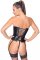 Vinyl Overbust Corset With Suspender