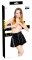 Vinyl Pleated Zipper Skirt