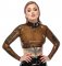 Sheer Latex O-Ring High Neck Crop Top