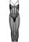 Net and Opaque Bodysuit and Skirt