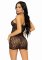 Rhinestone Lace and Net Halter Mini Dress