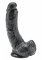 Cock 8 Inch With Balls - Stor svart dong med sugpropp