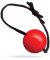 Red Gag With Leather Strings Silicone Ball 40 mm