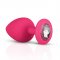 Silicone Butt Plug with Diamond Pink
