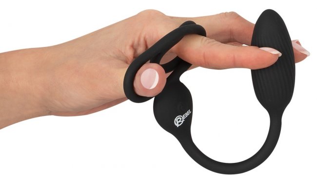 Cock And Ball Ring With A RC Butt Plug