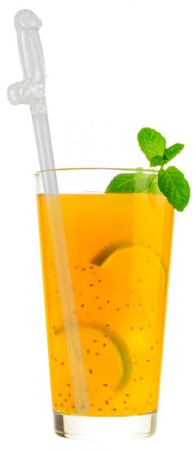 Glass Drinking Straw Willy 4-Pack
