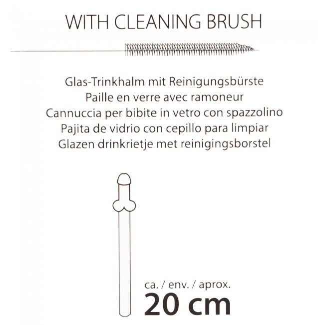 Glass Drinking Straw Willy 4-Pack