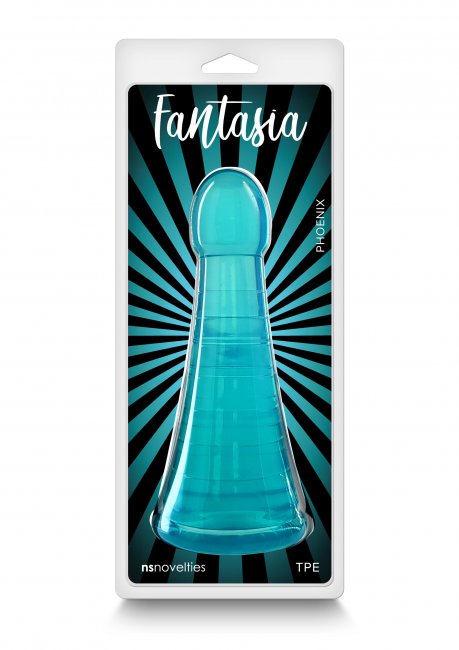 Fantasia dildo Phoenix - Grön konformad dildo med rund topp, förpackning