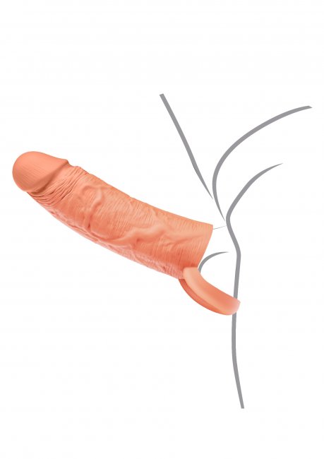 Penis Sleeve Liquid Silicone Ring 15 cm Beige