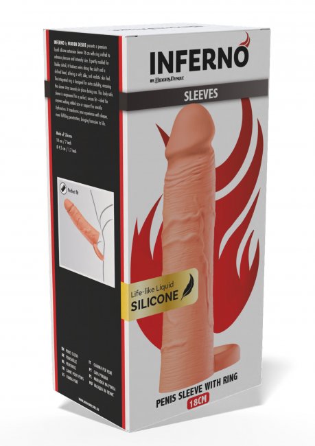 Penis Sleeve Liquid Silicone Ring 18 cm Beige