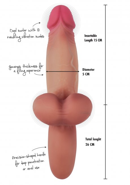 Heavy Hitter Vibrating Dildo Liquid Silicone