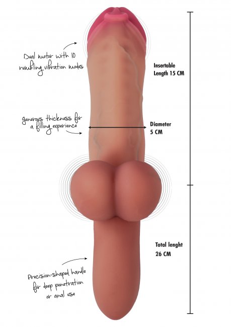 Pierced Punisher Vibrating Dildo Liquid Silicone