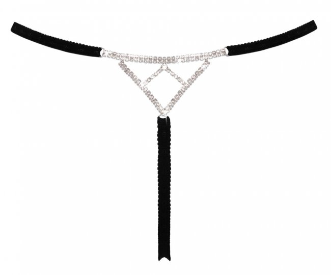 Seductive Crotchless Rhinestone String