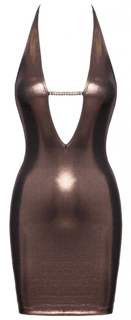 Shimmering Rose-Gold Mini Dress