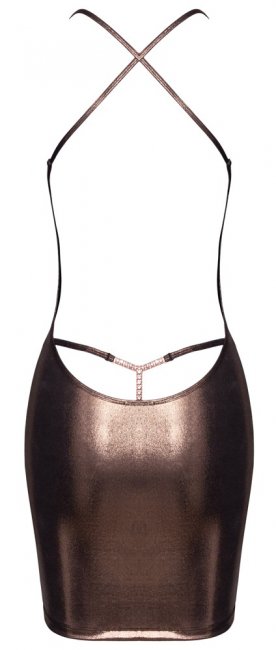 Shimmering Rose-Gold Mini Dress