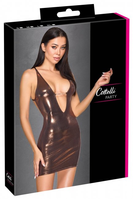 Shimmering Rose-Gold Mini Dress