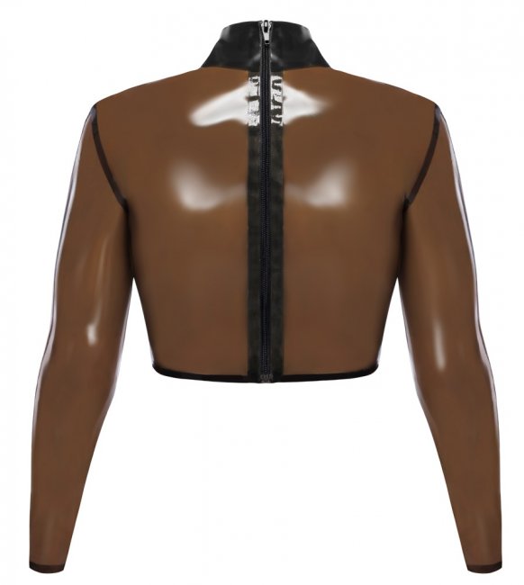 Sheer Latex O-Ring High Neck Crop Top