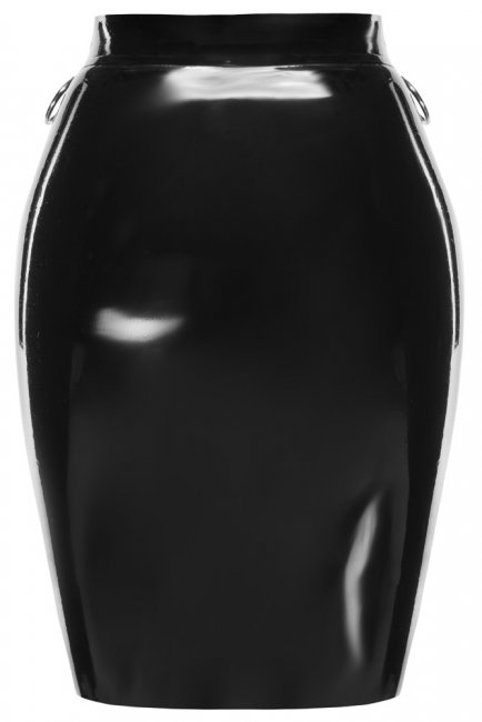 Latex High Waist Skirt with Triple O-Rings