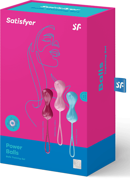 Satisfyer Power Balls - Förpackning Set med 3 kegelkulor för knipövningar