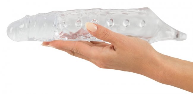 Crystal Skin Penis Sleeve 27,8 cm - Transparant och texturerad penissleeve
