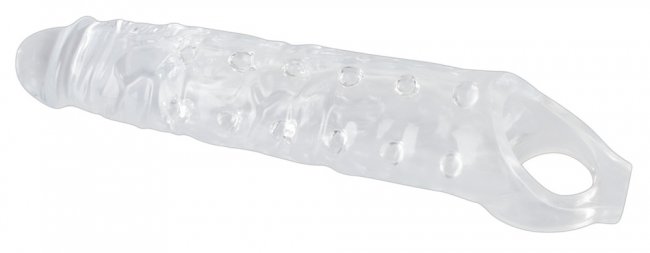 Crystal Skin Penis Sleeve 27,8 cm - Transparant och texturerad penissleeve