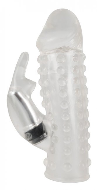 Penis Sleeve with Clitoris Stimulation - Penisöverdrag med vibrator i form av rabbit