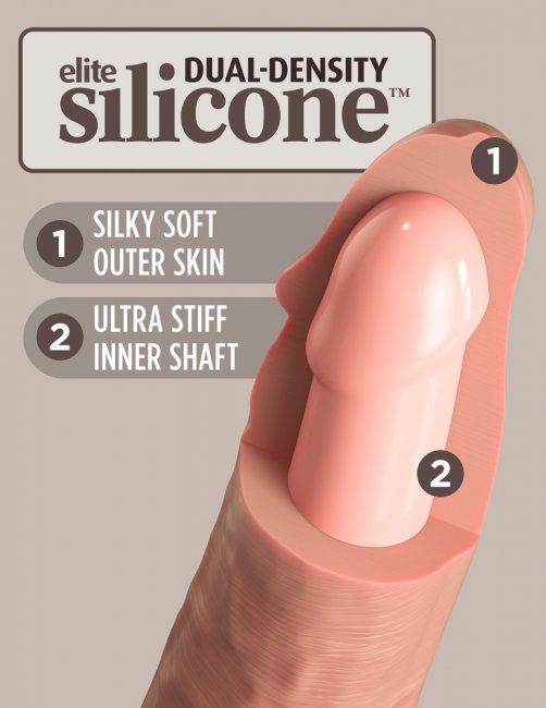 6 Vibrating + Dual Density Silicone Cock