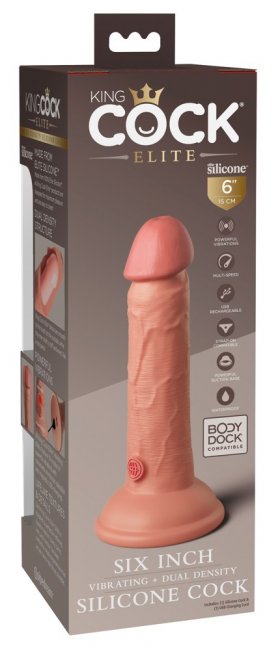 6 Vibrating + Dual Density Silicone Cock