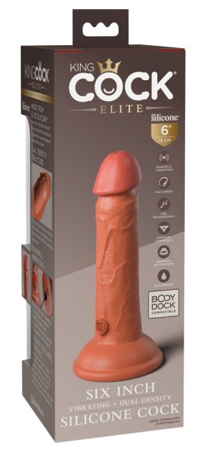 6 Vibrating + Dual Density Silicone Cock