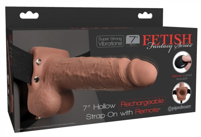 7" Hollow Strap-On with Remote