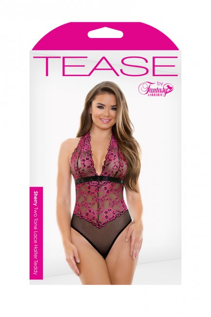 Sherry Two Tone Lace Halter Teddy