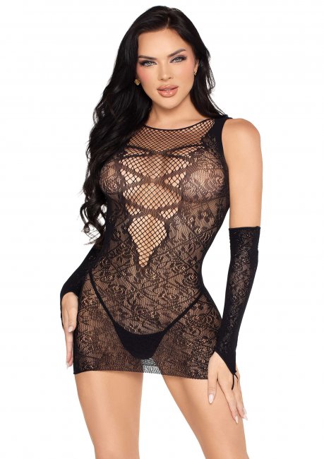 Mini Dress and Matching Gloves