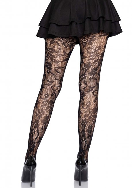 Seamless Floral Lace Pantyhose