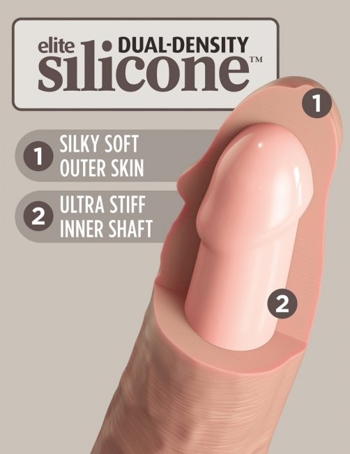 9 Vibrating + Dual Density Silicone Cock with Remote
