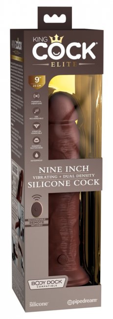 9 Vibrating + Dual Density Silicone Cock with Remote