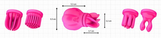 Uppladdningsbar klitorisvibrator. 5 huvuden. 10 funktioner. 2 kraftfulla och tysta motorer. Vattentät. Högkvalitativ silikon.