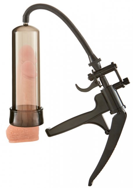 Penispump med ergonomiskt handtag. Flexibel öppning. Enkel att använda. Högkvalitativa material. Lite längre cylinder.