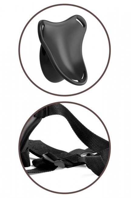 Bekväm harness. Enkel att använda. Justerbara band. För dildos med sugkopp. Perfekt position. Perfekt för nybörjare.